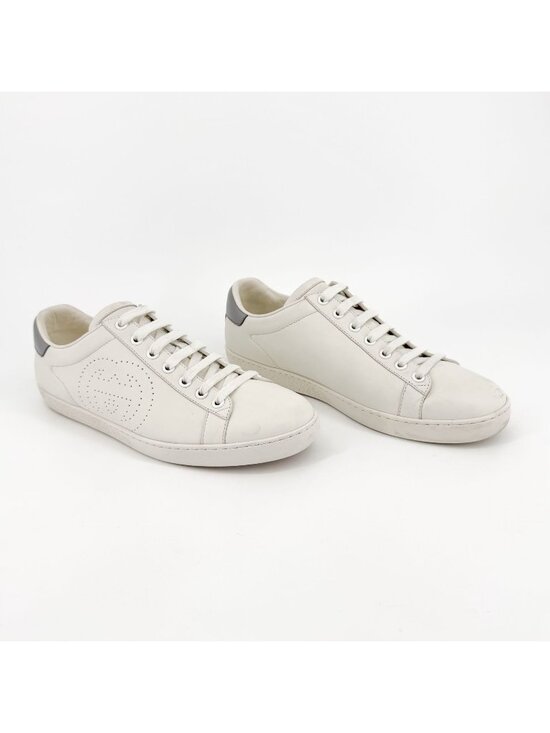 Gucci Shoes - Gucci Ace GG Interlock Logo Low Top Sneakers White Leather Size 39 US 9 Women